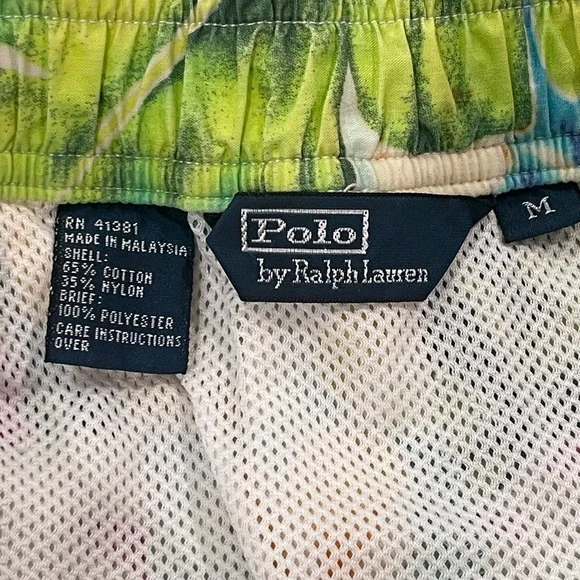 Polo Ralph Lauren Swimming Shorts Trunk Size M Beach Hawaiian Prints - Picture 3 of 14